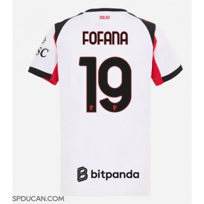 Zenski Nogometni Dres AC Milan Youssouf Fofana #19 Gostujuci 2025-26 Kratak Rukav Zenski Nogometni Dres AC Milan Youssouf Fofana #19 Gostujuci 2025-26 Kratak Rukav